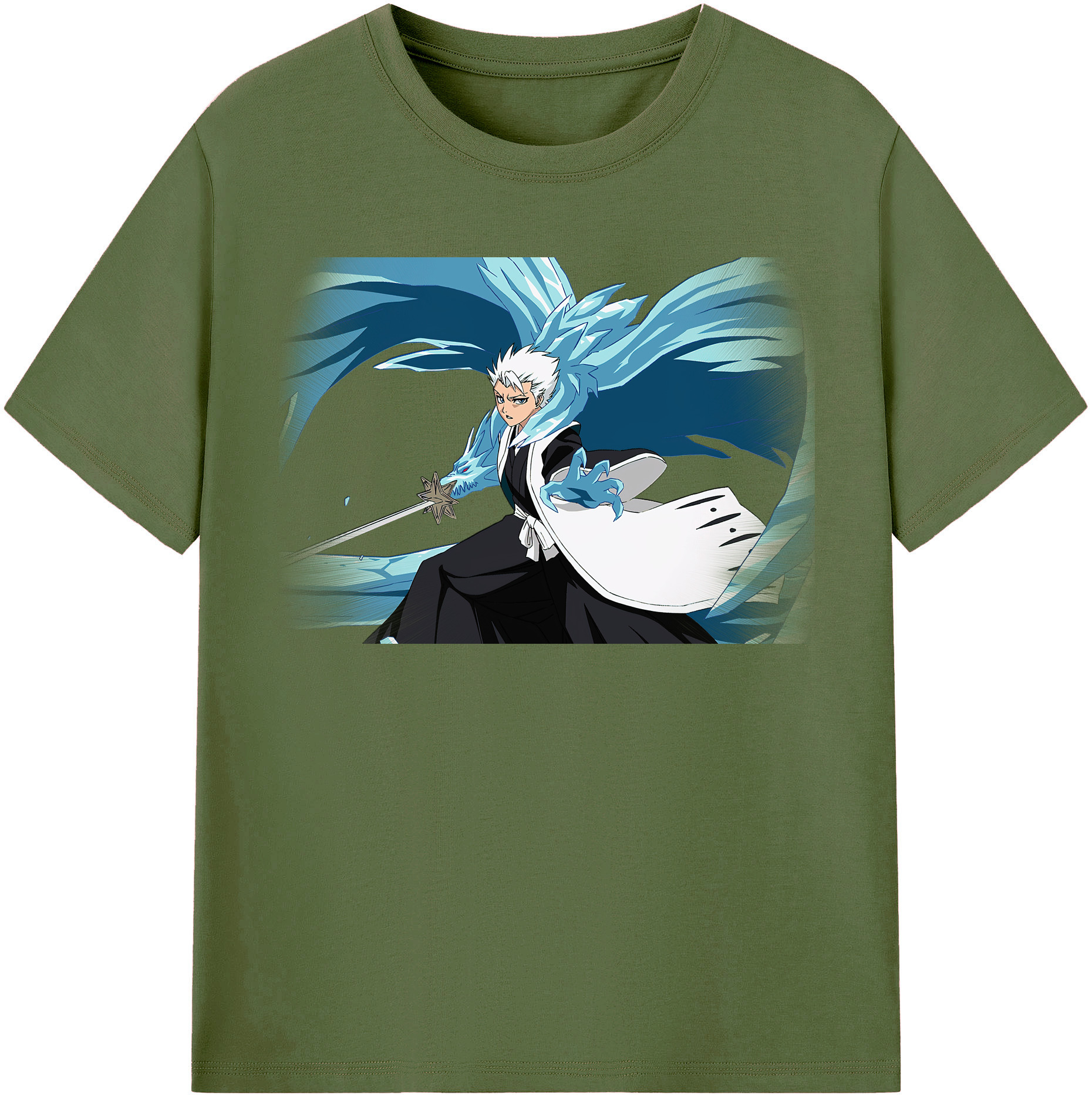 （画像用） ブリーチ 日番谷冬獅郎（ひつがや とうしろう） BLEACH Hitsugaya Toushirou 綿100％半袖Tシャツ（フロントプリント）